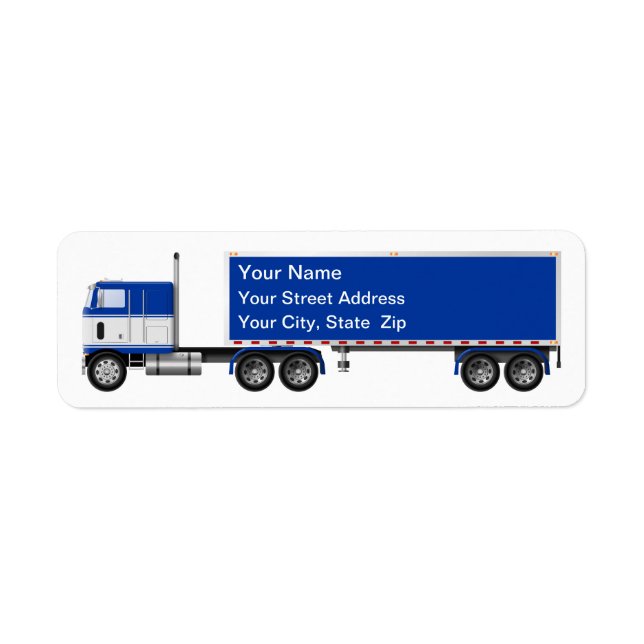 Big Rig COE Truck Address Labels (Front)