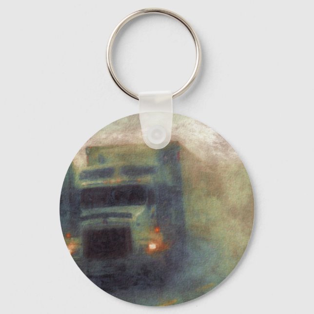 BIG RIG FREIGHT TRUCK LOVERS Art Key Ring (Front)