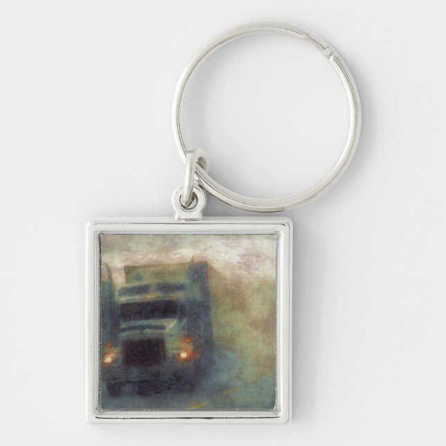 BIG RIG FREIGHT TRUCK LOVERS Art Key Ring (Front)
