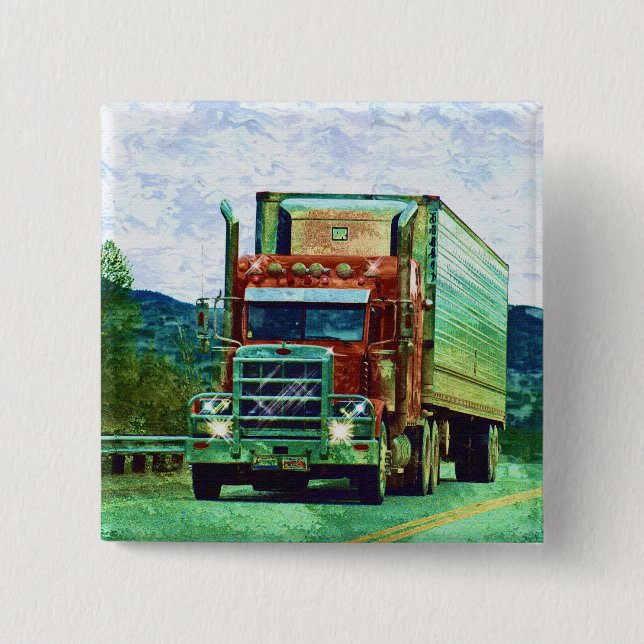 BIG RIG LORRIES & TRUCKS for Truck-lovers 15 Cm Square Badge (Front)