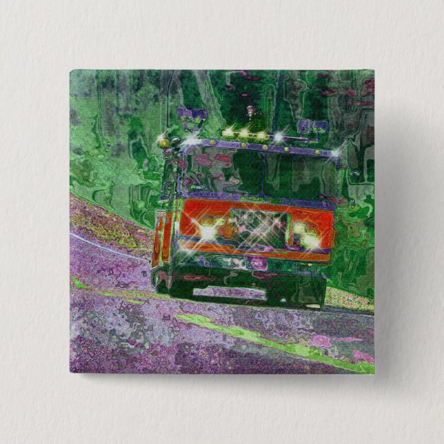 BIG RIG LORRIES & TRUCKS for Truck-lovers 15 Cm Square Badge (Front)