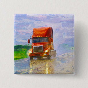 BIG RIG LORRIES & TRUCKS for Truck-lovers 15 Cm Square Badge