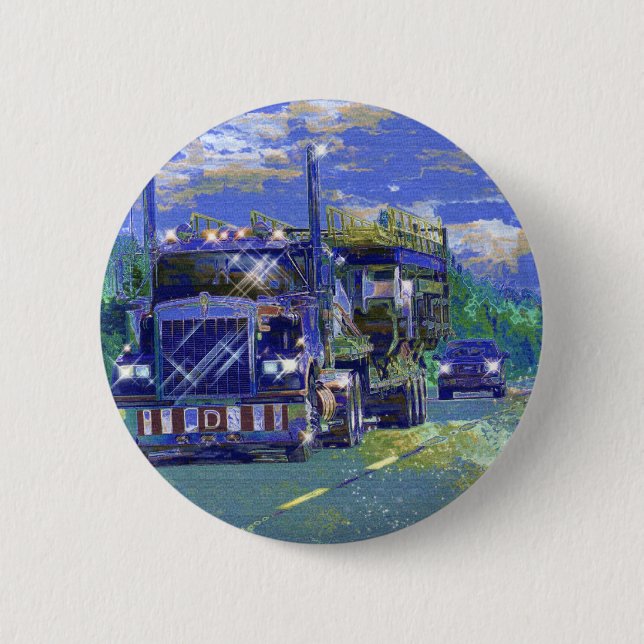 BIG RIG LORRIES & TRUCKS for Truck-lovers 6 Cm Round Badge (Front)
