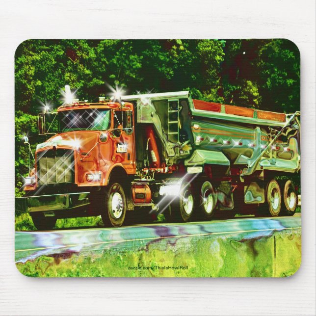 Big Rig Red Cargo Truck for Kids and Truckers Mouse Pad (Front)