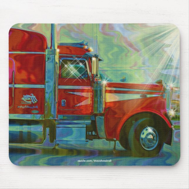 Big Rig Red Cargo Truck for Kids and Truckers Mouse Pad (Front)