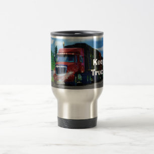 Big Rig Red Cargo Truck for Kids and Truckers Travel Mug