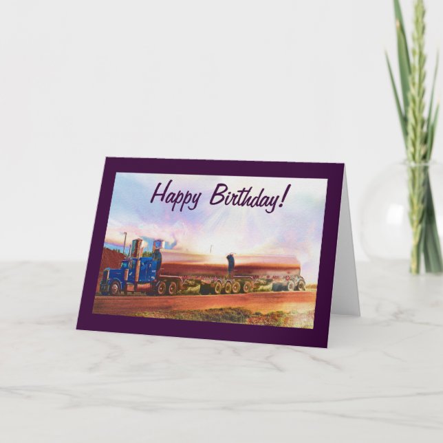 Big Rig Road-liner Truck-lover Birthday Card (Front)
