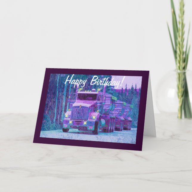 Big Rig Road-liner Truck-lover Birthday Card (Front)