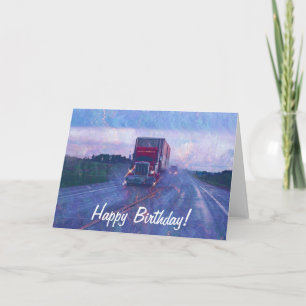 Big Rig Road-liner Truck-lover Birthday Card