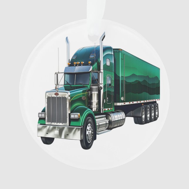 Big Rig Semi Truck  Ornament (Front)