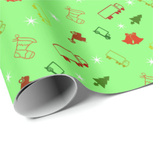 Big Rig Truck Christmas Holiday Wrapping Paper