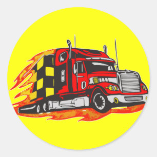 Big Rig Truck Classic Round Sticker