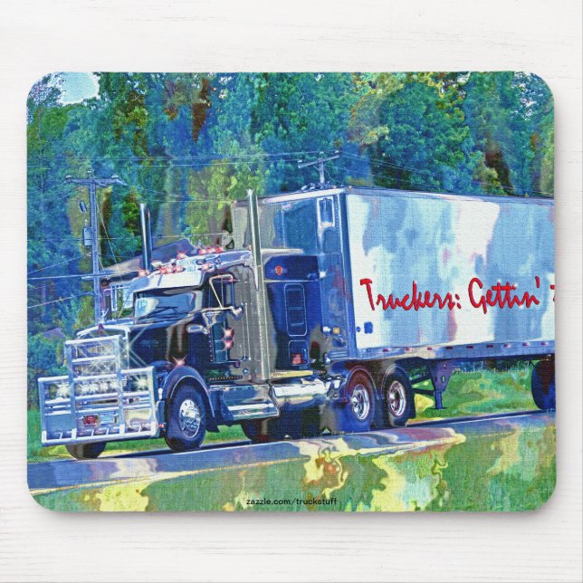 Big Rig Truck Drivers Heavy Vehicle Mousepad (Front)