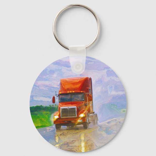 Big Rig Truck Drivers Truckin' Key-Chains Key Ring (Front)