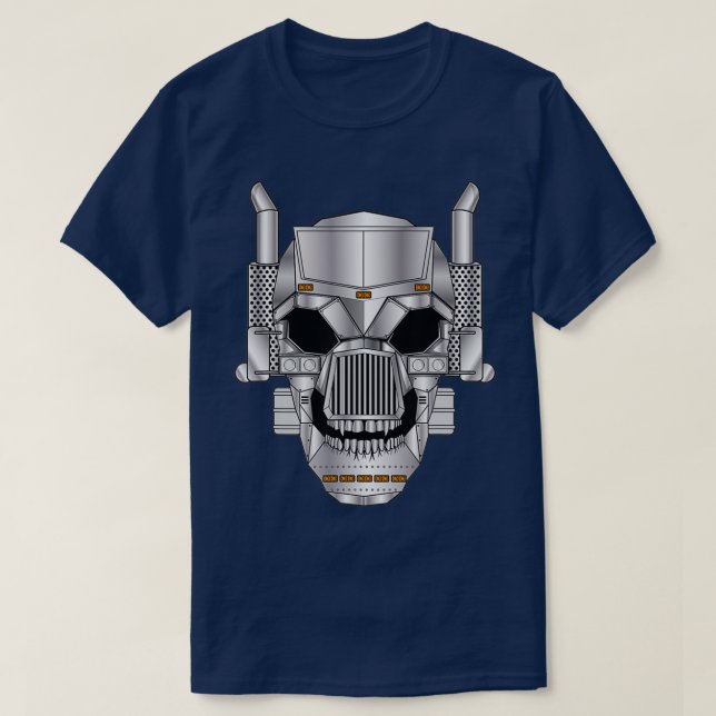 Big Rig Truck Monster Skull Gift For Trucker T-Shirt (Design Front)