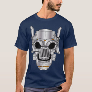 Big Rig Truck Monster Skull Gift For Trucker T-Shirt
