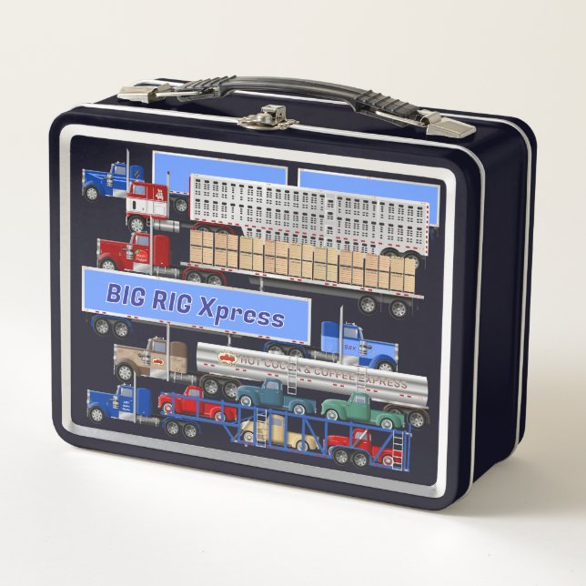 Big Rig Trucks Metal Lunchbox (Front)