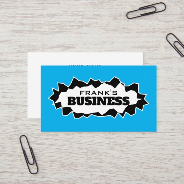 Big ripped hole funny cool business card template (Front/Back In Situ)