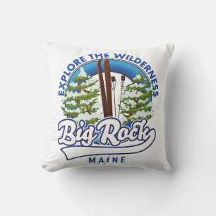 Big Rock Maine ski travel log Photo Print Cushion