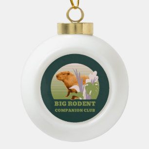 Big Rodent Companion Club Capybara Ceramic Ball Christmas Ornament