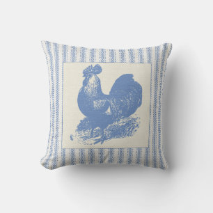 Big Rooster or Coq with Ticking Cushion