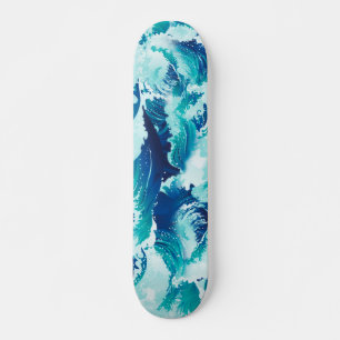 Big rushing sea or ocean waves design skateboard