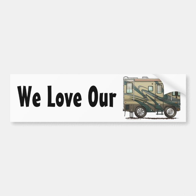 Big RV Camper Bumper Sticker (Front)