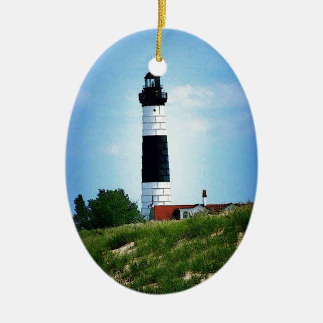 Big Sable Point Lighthouse Ceramic Ornament (Front)