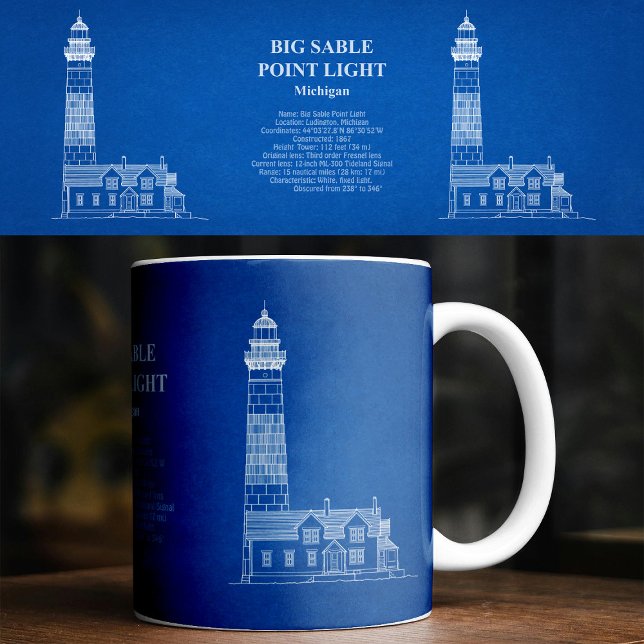Big Sable Point Lighthouse - Michigan – AD Coffee Mug (Big Sable Point Lighthouse - Michigan – AD. Coffee Mug)