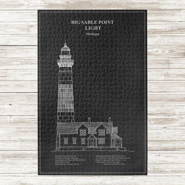 Big Sable Point Lighthouse - Michigan – PD Jigsaw Puzzle (Big Sable Point Lighthouse - Michigan – PD. Jigsaw Puzzle)