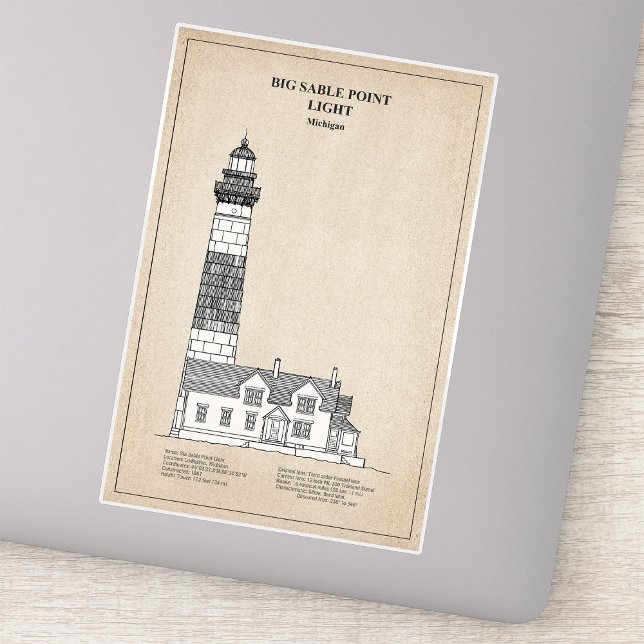 Big Sable Point Lighthouse - Michigan - SBD (Big Sable Point Lighthouse - Michigan - SBD. Sticker)