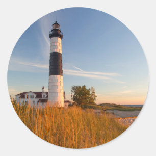 Big Sable Point Lighthouse On Lake Michigan 3 Classic Round Sticker