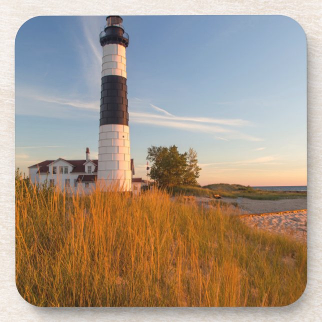 Big Sable Point Lighthouse On Lake Michigan 3 Coaster (Front)