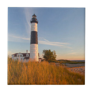 Big Sable Point Lighthouse On Lake Michigan 3 Tile