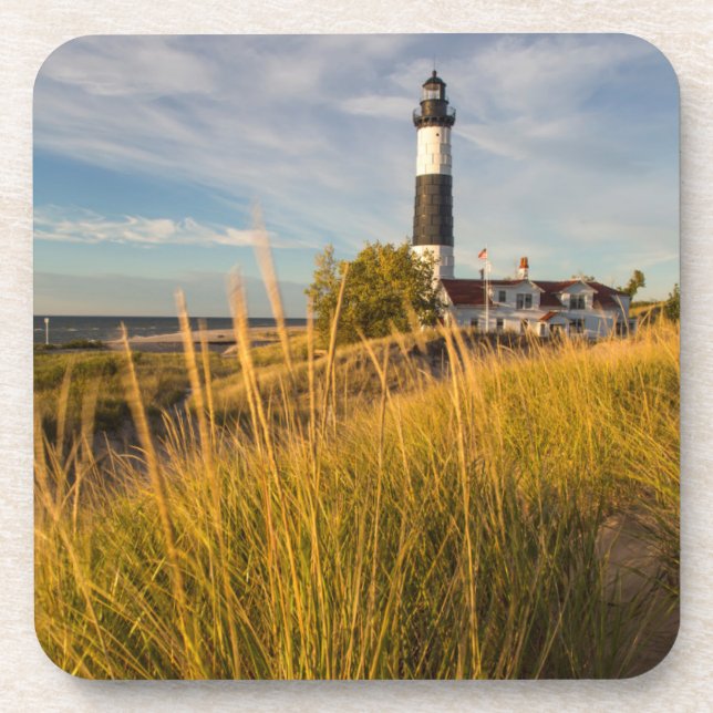 Big Sable Point Lighthouse On Lake Michigan Coaster (Front)