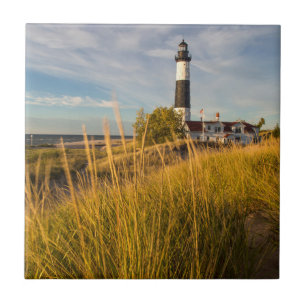 Big Sable Point Lighthouse On Lake Michigan Tile
