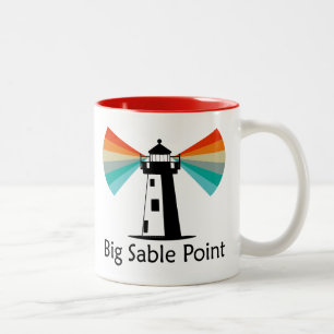 Big Sable Point Lighthouse Rainbow Two-Tone Coffee Mug
