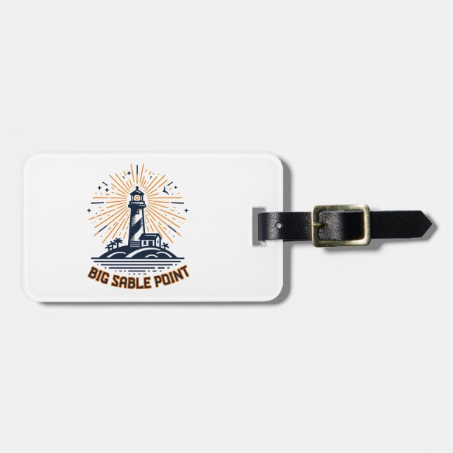 Big Sable Point Lighthouse Sunrise Luggage Tag (Front Horizontal)
