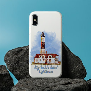 Big Sable Point Lighthouse Watercolor - Michigan iPhone 16 Case