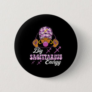 Big Sagittarius Energy Afro Girl With Purple Camou 6 Cm Round Badge