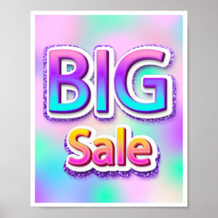 Big Sale Pink End Of Season Holograph Glitter Poster