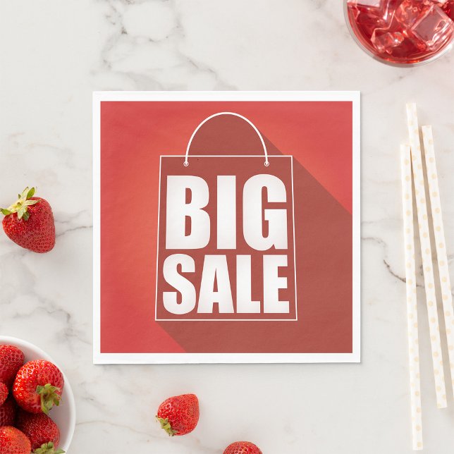 Big Sale Red Retail Bag Design Napkin (Creator Uploaded)