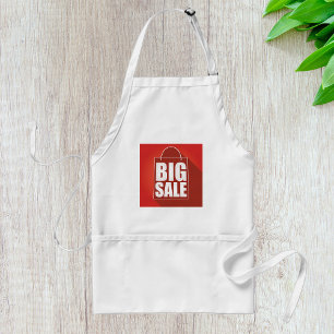 Big Sale Red Retail Bag Design Standard Apron