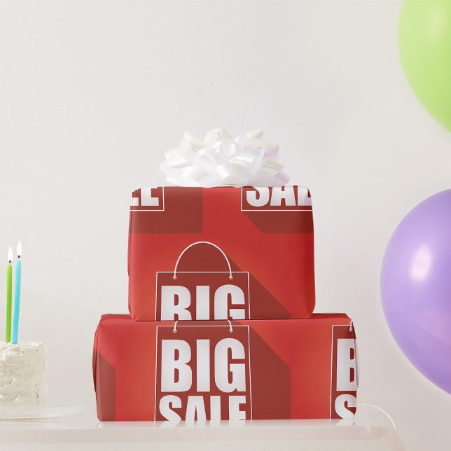 Big Sale Red Retail Bag Design Wrapping Paper (Creator Uploaded)