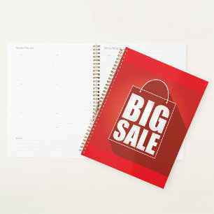 Big Sale Red Sign Spiral Planner