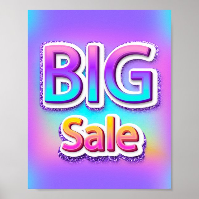 Big Sale Script End Of Season Holograph Pink Poster (Front)