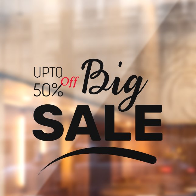Big Sale Store Custom Window Cling (Sheet 2)