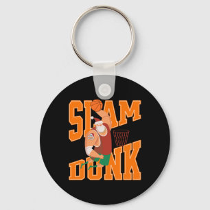 Big Santa Slam Dunk Basketball Christmas  Key Ring