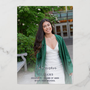 Big Script Name Photo Grad Party Vertical WHITE