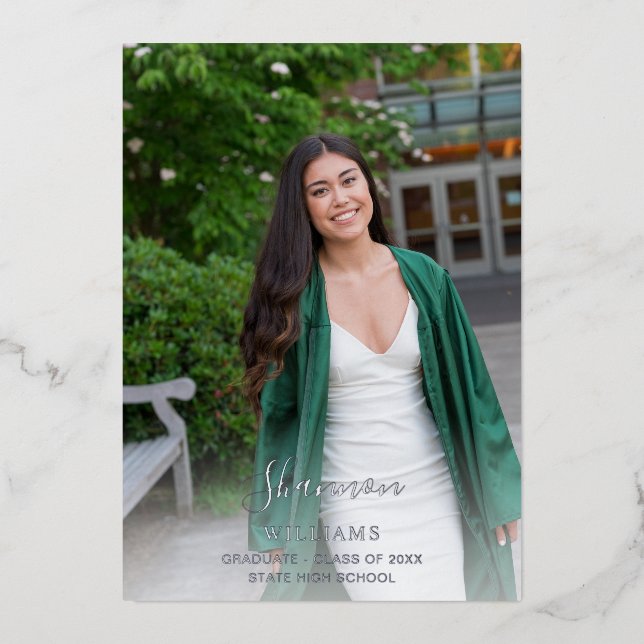 Big Script Name Photo Grad Party Vertical WHITE (Front)